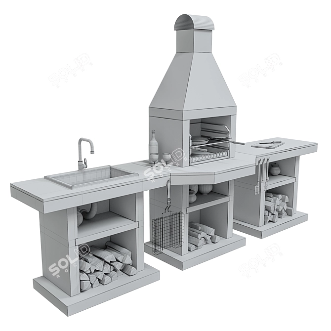 Stimlex Steel BCPF BBQ: Premium Quality, Stylish Design 3D model image 6