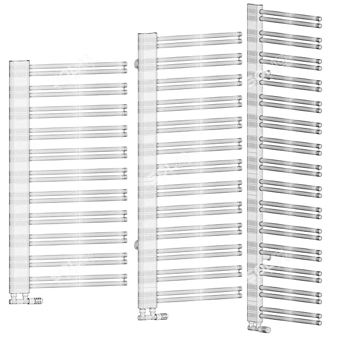 Cordivari YARA Towel Radiator: Minimalist Design & Maximum Efficiency 3D model image 5