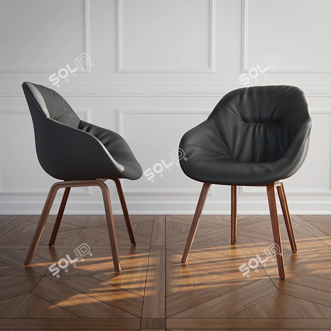 Elegant AAC 123 Chair: Stylish Comfort 3D model image 6