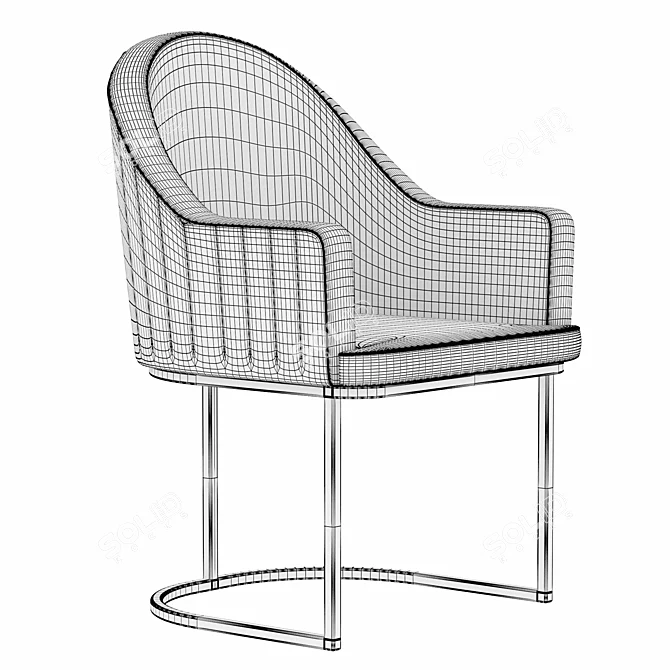 Elegant Isabel Dining Armchair 3D model image 2