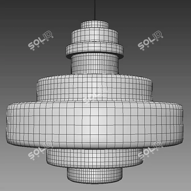 Elegant Glass Pendant Lamp 3D model image 2