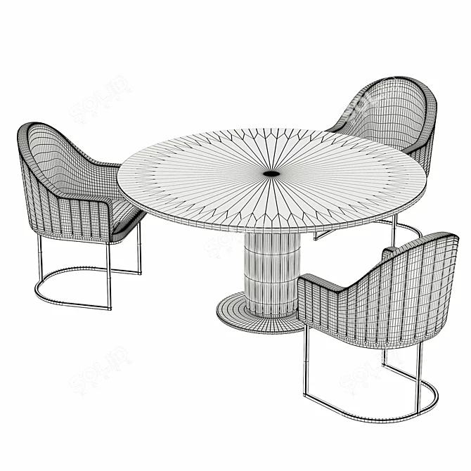 Elegant Isabel Dining Set 3D model image 4