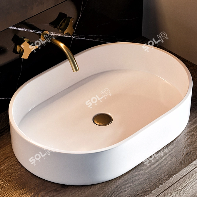 Stylish 180cm Bathroom Furniture 3D model image 4