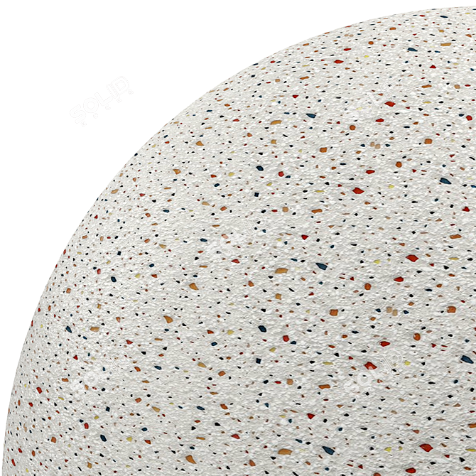 White & Multicolored Stone Plaster 3D model image 4