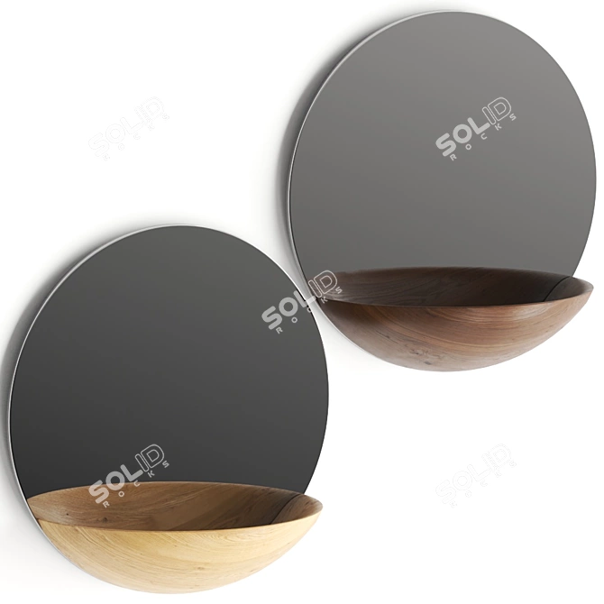 Portable Reflective Pocket Mirror 3D model image 1