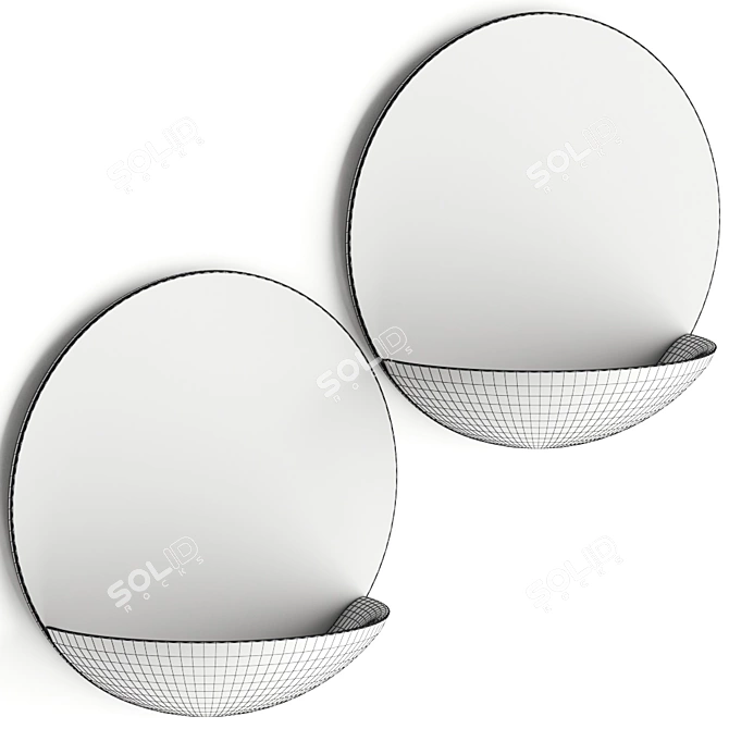 Portable Reflective Pocket Mirror 3D model image 2