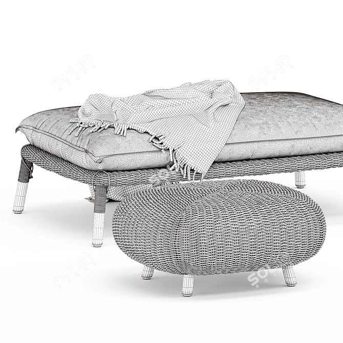 Title: Strada Grande Ottoman & Pouf 3D model image 5