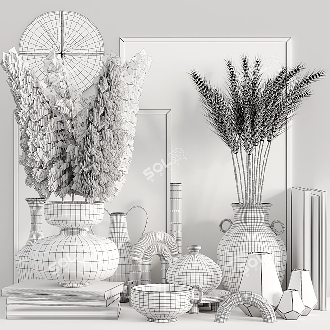 Elegant Home Decor Set 3D model image 6