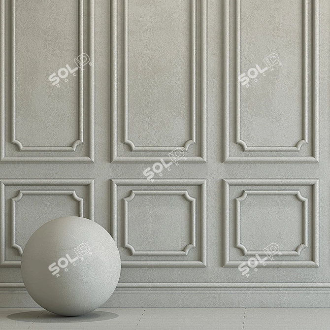 Elegant Molding Plaster: SW 7015 Repose Gray 3D model image 2