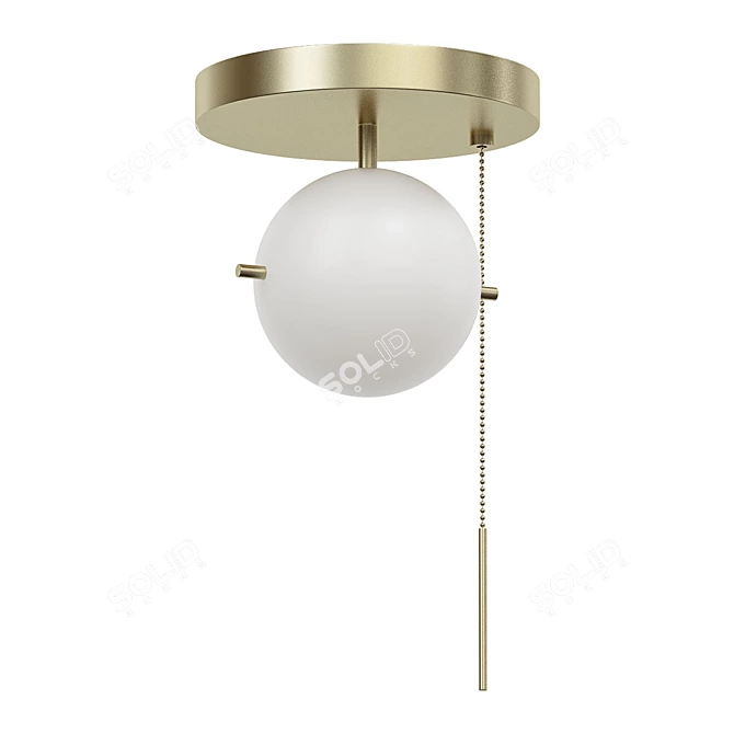 Modern Industrial Flush Mount 3D model image 1