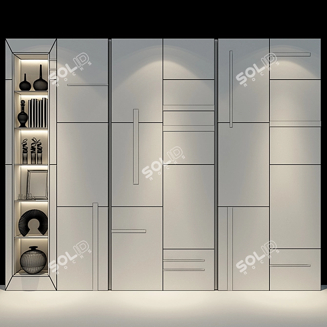 Elegant Cabinet Furniture 0391 3D model image 2