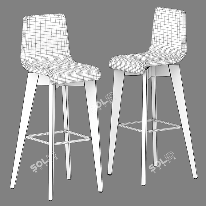 FROVI JIG Upholstered Stool - Stylish and Comfortable 3D model image 2