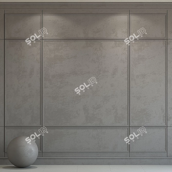 Decorative Plaster with Molding 3D model image 1