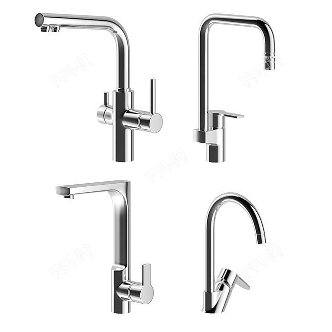 Sleek Sento Kitchen Faucets 3D model image 1