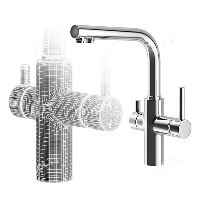 Sleek Sento Kitchen Faucets 3D model image 2