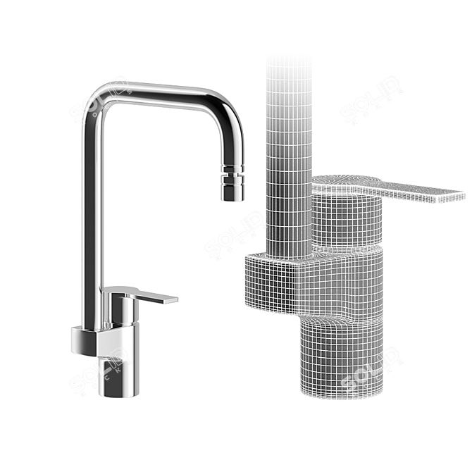 Sleek Sento Kitchen Faucets 3D model image 3