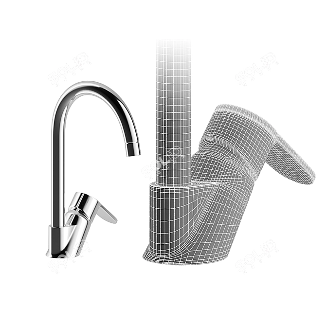 Sleek Sento Kitchen Faucets 3D model image 5