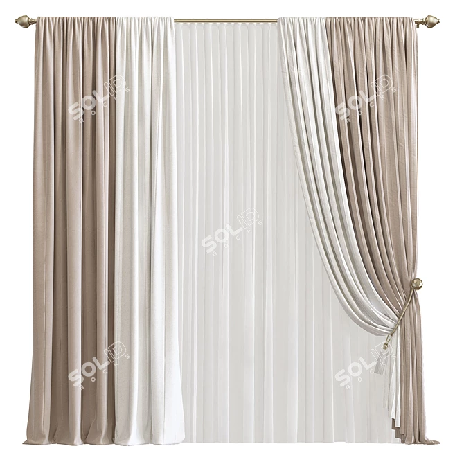 Revolutionary Curtain 914: Crafted with Precision 3D model image 1