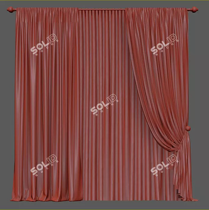 Revolutionary Curtain 914: Crafted with Precision 3D model image 4