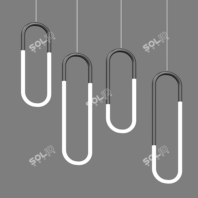 Suspended Loop Pendant Light 3D model image 2