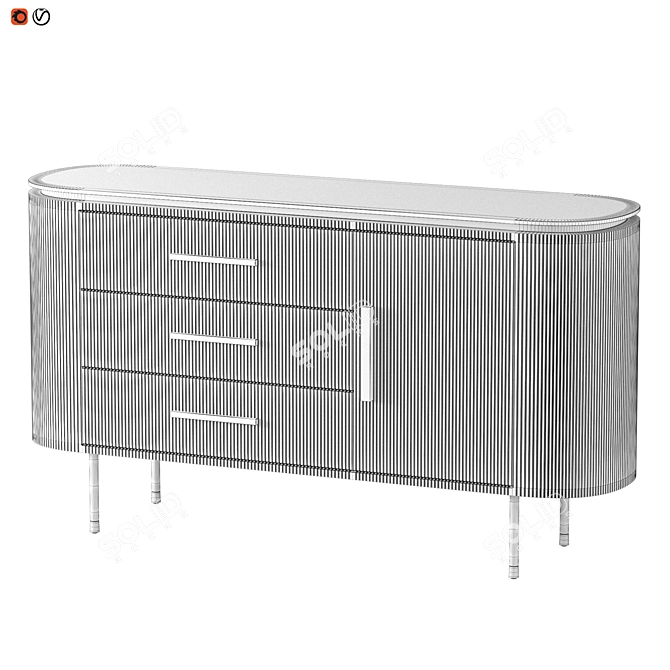 Elegant Valbruna Sideboard: Art Deco Style 3D model image 2