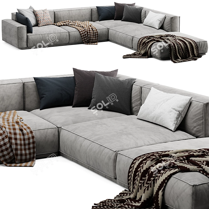 Elegant Arflex Sofa 3D model image 1