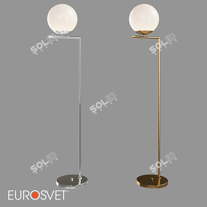 Frost Glass Shade Floor Lamp 3D model image 1