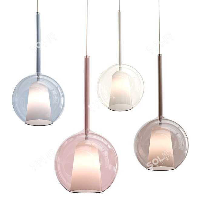 Elegant Glass Pendant: ORSINI 3D model image 2