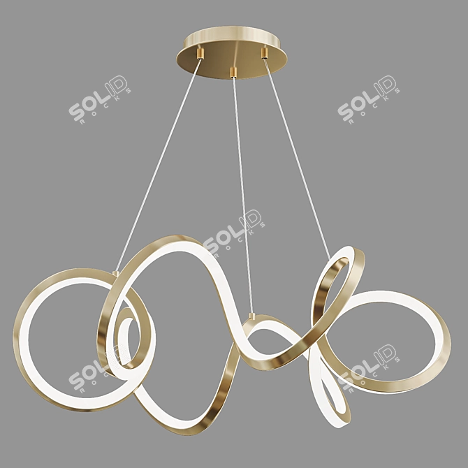 Elegant Synergy LED Chandelier 3D model image 2