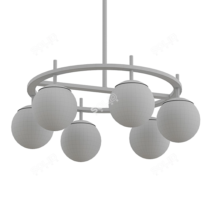 Elegant Alluria 6-Light Chandelier 3D model image 2