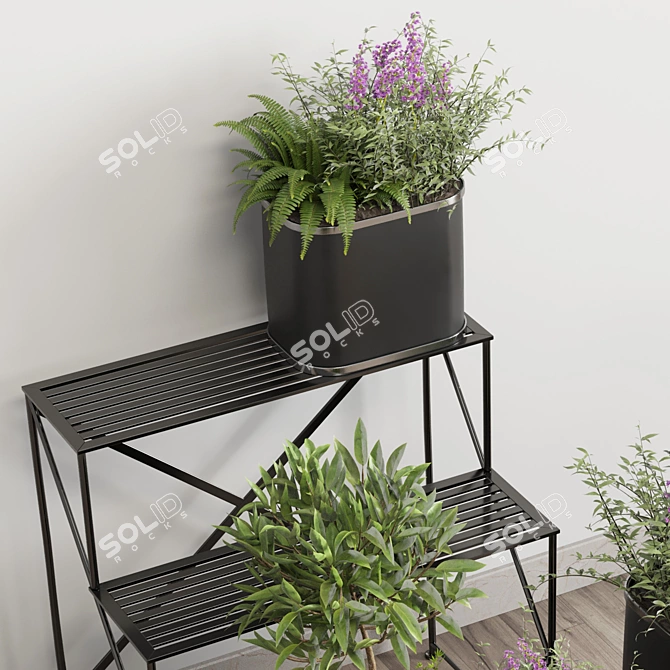 Modern Metal Plant Stand Collection 3D model image 4