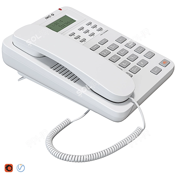 Modern Corded Telephone: V-Ray/Corona, High Quality, Compact 3D model image 1