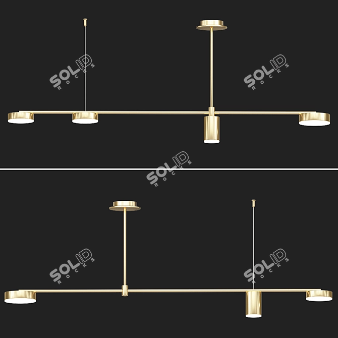 Adjustable Height LED Lighting Fixture 3D model image 1