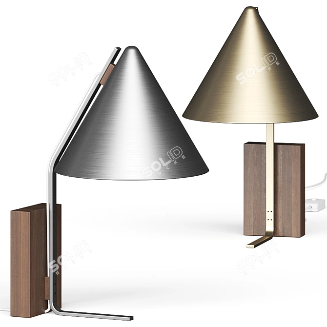 Sleek Cone Table Lamp by Kristina Dam 3D model image 1