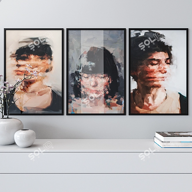 Multi-Colored Photo Frames Set 3D model image 2