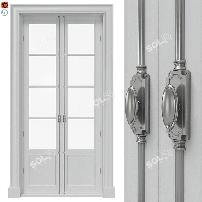 Elegant Cremones: Classic Doors 3D model image 1