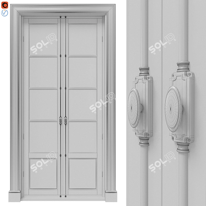 Elegant Cremones: Classic Doors 3D model image 3