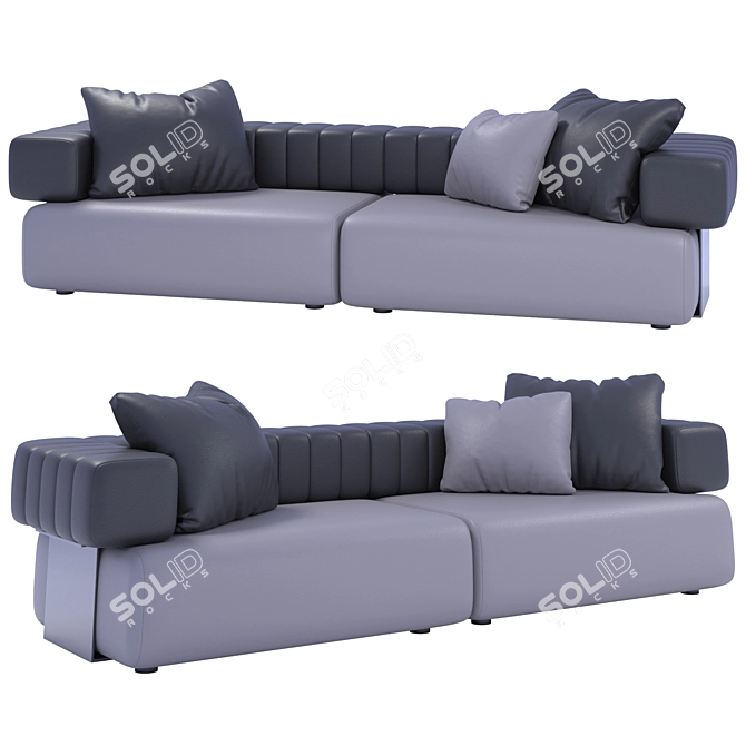 FENDI_CASA_TRUMAN_Sofa: Elegant Luxury in Every Detail 3D model image 1