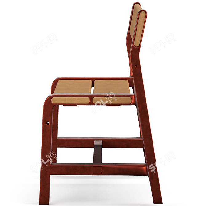 YPPERLIG Children's Bench in Dark Red Beech - Durable and Stylish 3D model image 3