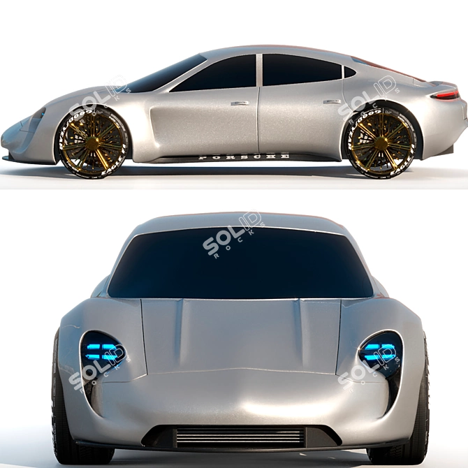 Porsche Taycan: Hybrid Electric Luxury 3D model image 3