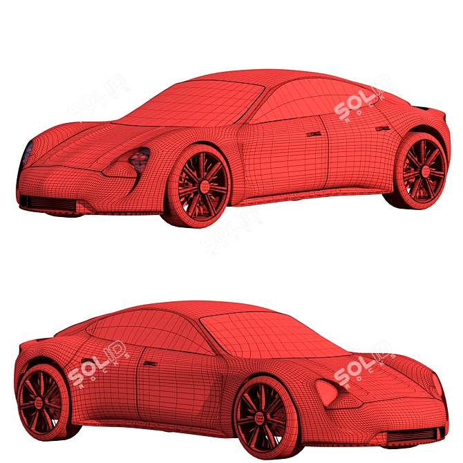 Porsche Taycan: Hybrid Electric Luxury 3D model image 5