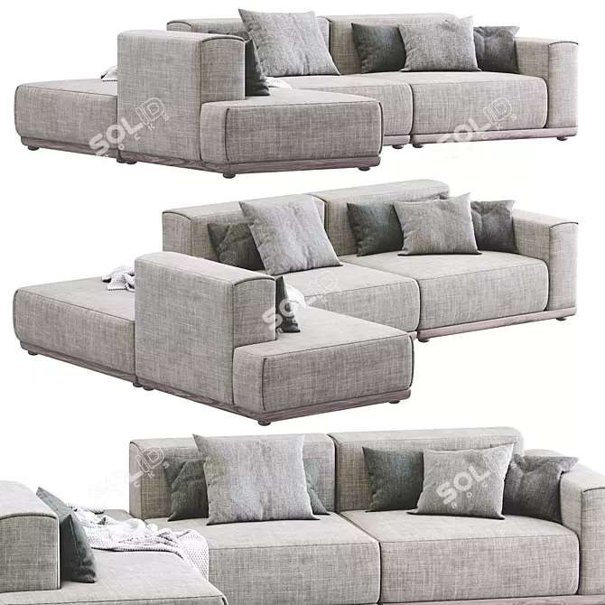 Modern Nordic Sofa with Xyz Design 3D model image 1