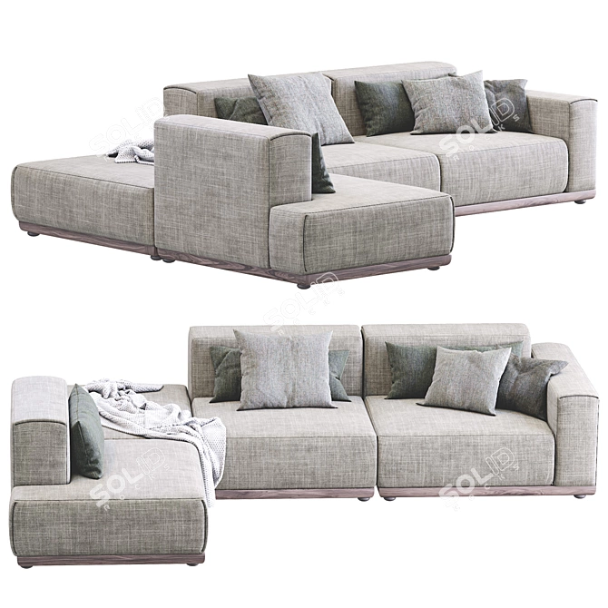 Modern Nordic Sofa with Xyz Design 3D model image 2