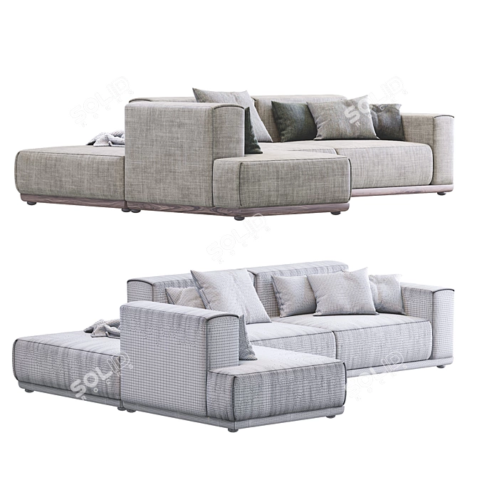 Modern Nordic Sofa with Xyz Design 3D model image 3