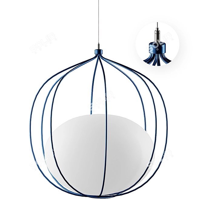 Zero LED Hoop Pendant: Sleek Illumination 3D model image 1