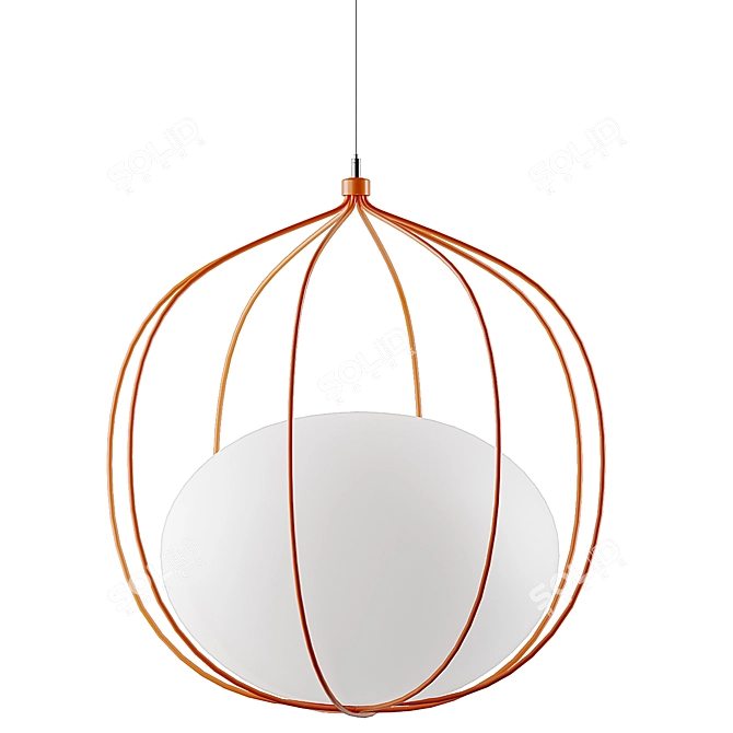 Zero LED Hoop Pendant: Sleek Illumination 3D model image 4