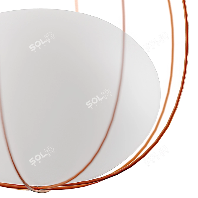 Zero LED Hoop Pendant: Sleek Illumination 3D model image 5