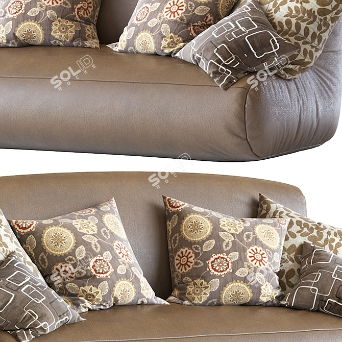 Elegant Leather Bean Bag Sofa 3D model image 4