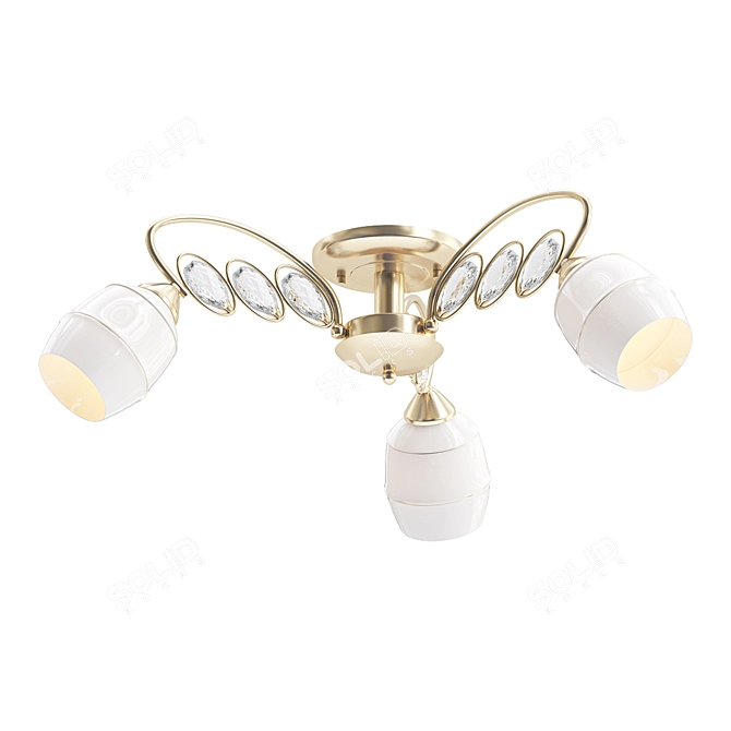 Silver Light Spark Ceiling Chandelier 3D model image 1