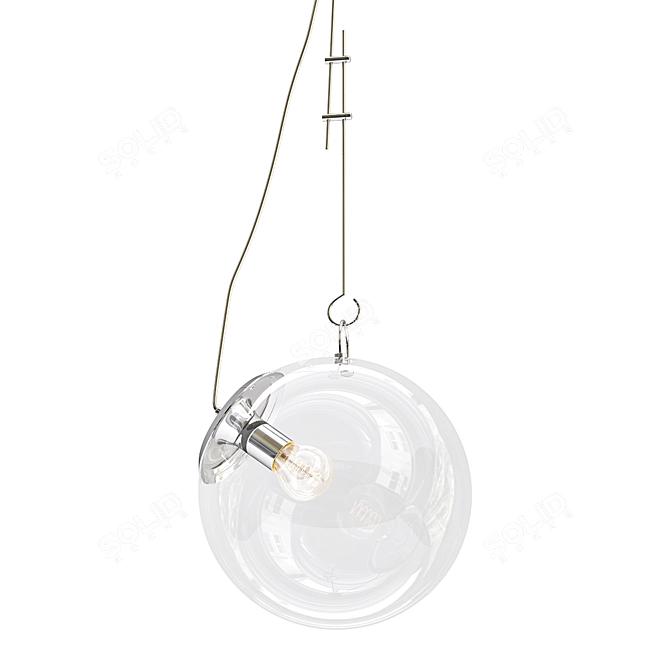 Modern Chrome Pendant Light 3D model image 1